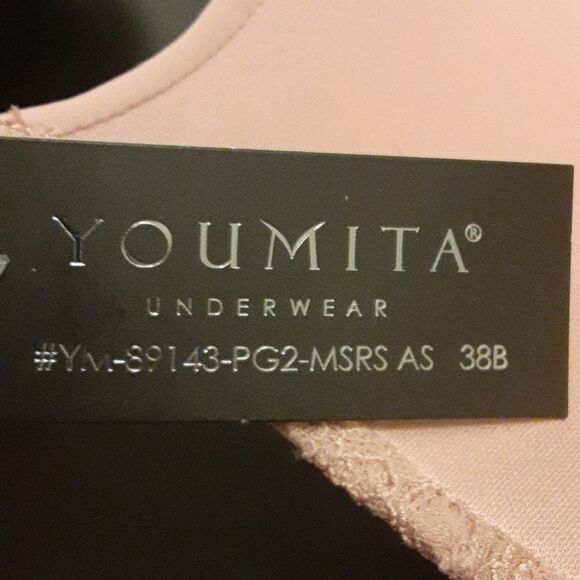 Youmita Misty Rose Lace Soft Cup Demi 38B Bra NWT - Picture 12 of 12